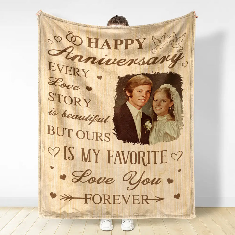 Personalized Custom Photo Couple Blanket - Custom Wedding Anniversary Gift