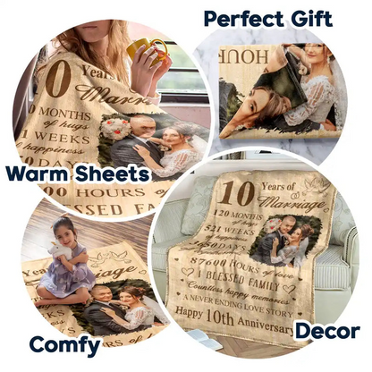 Personalized Custom Photo Couple Blanket - Custom Wedding Anniversary Gift