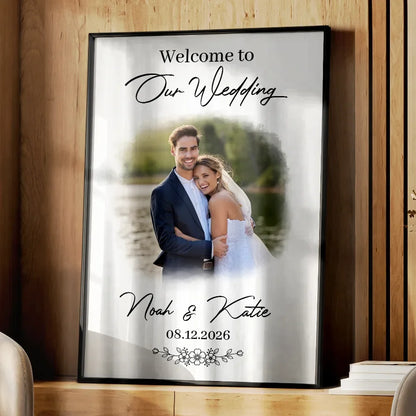 Canvas / Poster material and size view - Custom Wedding Welcome Sign