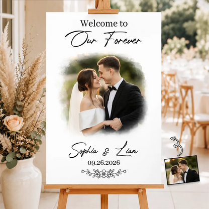 Custom Wedding Welcome Sign for Couples with personalized design details for meaningful gifting