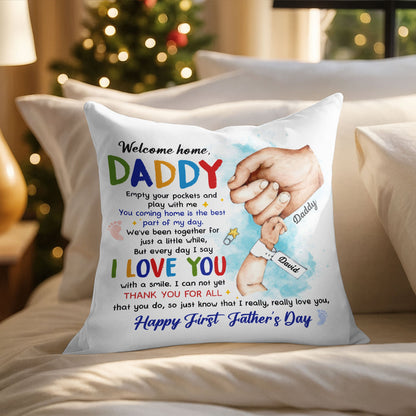 Happy First Father's Day, Hands and Child Toy