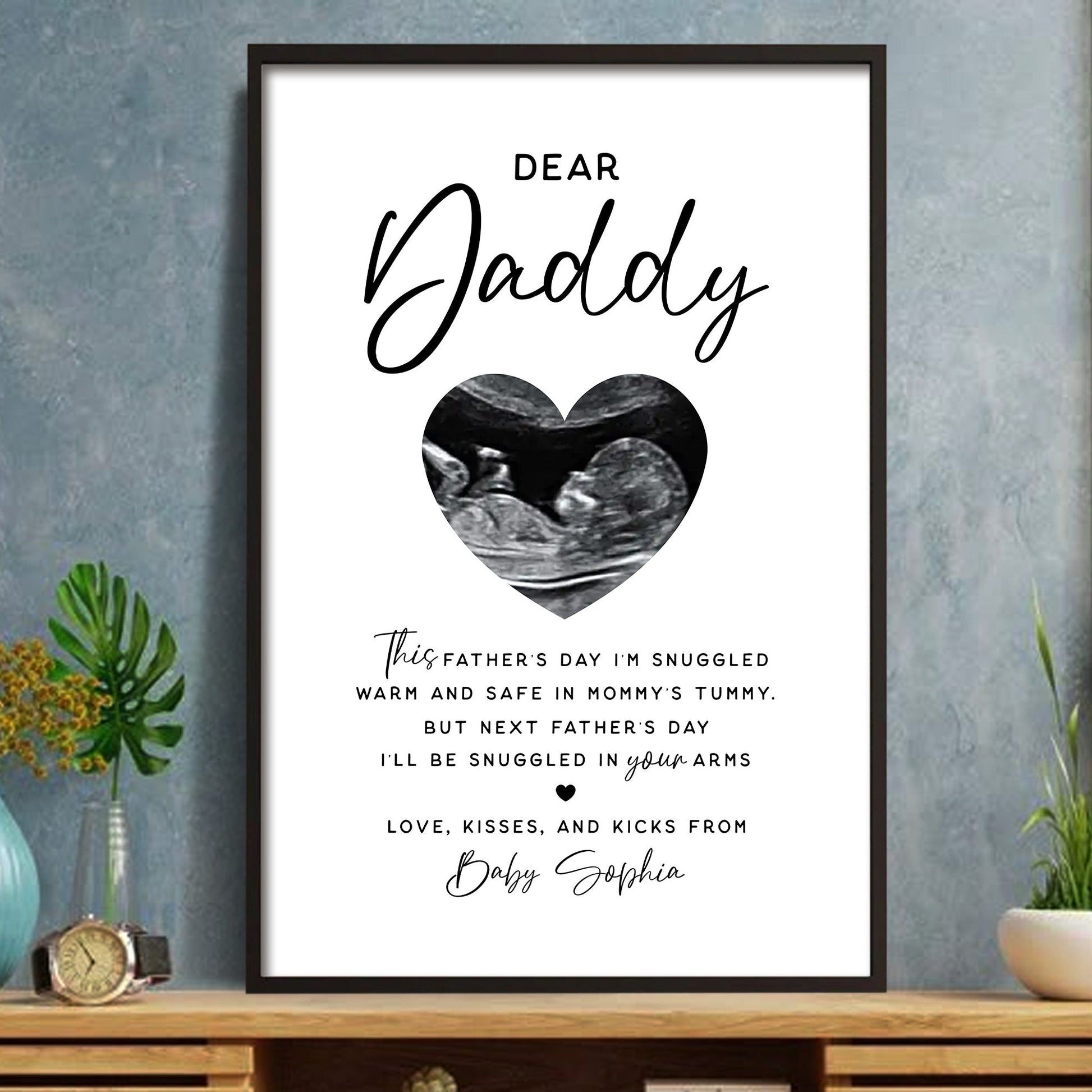 Custom Father's Day Ultrasound Poster personalization view for Dad
