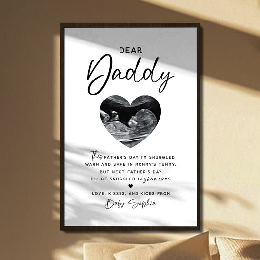 Custom Father's Day Ultrasound Poster for Dad with personalized design details for meaningful gifting