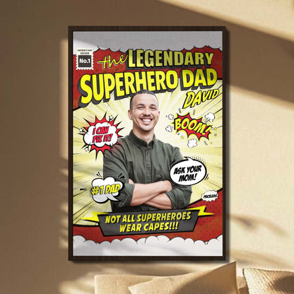 Personalized Superhero Dad Comic Poster personalization view for Dad