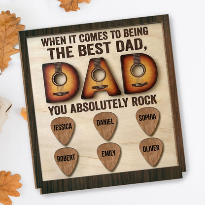 Wood Sign material and size view - Personalized Best Dad Wood Plaque