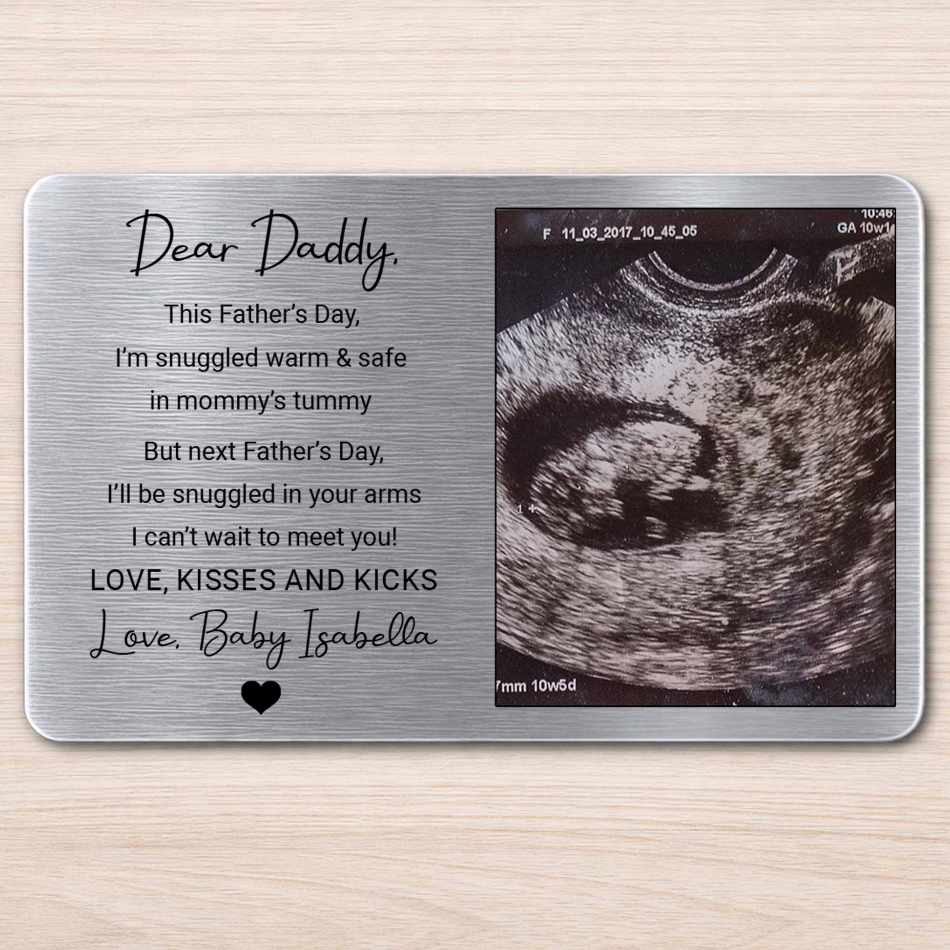 Wallet Card material and size view - Personalized Ultrasound Wallet Card