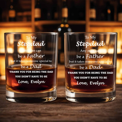 Personalized Stepdad Whiskey Glass for Stepmom / Stepdad with personalized design details for meaningful gifting image 7