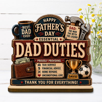 Wood Sign detail view for Dad