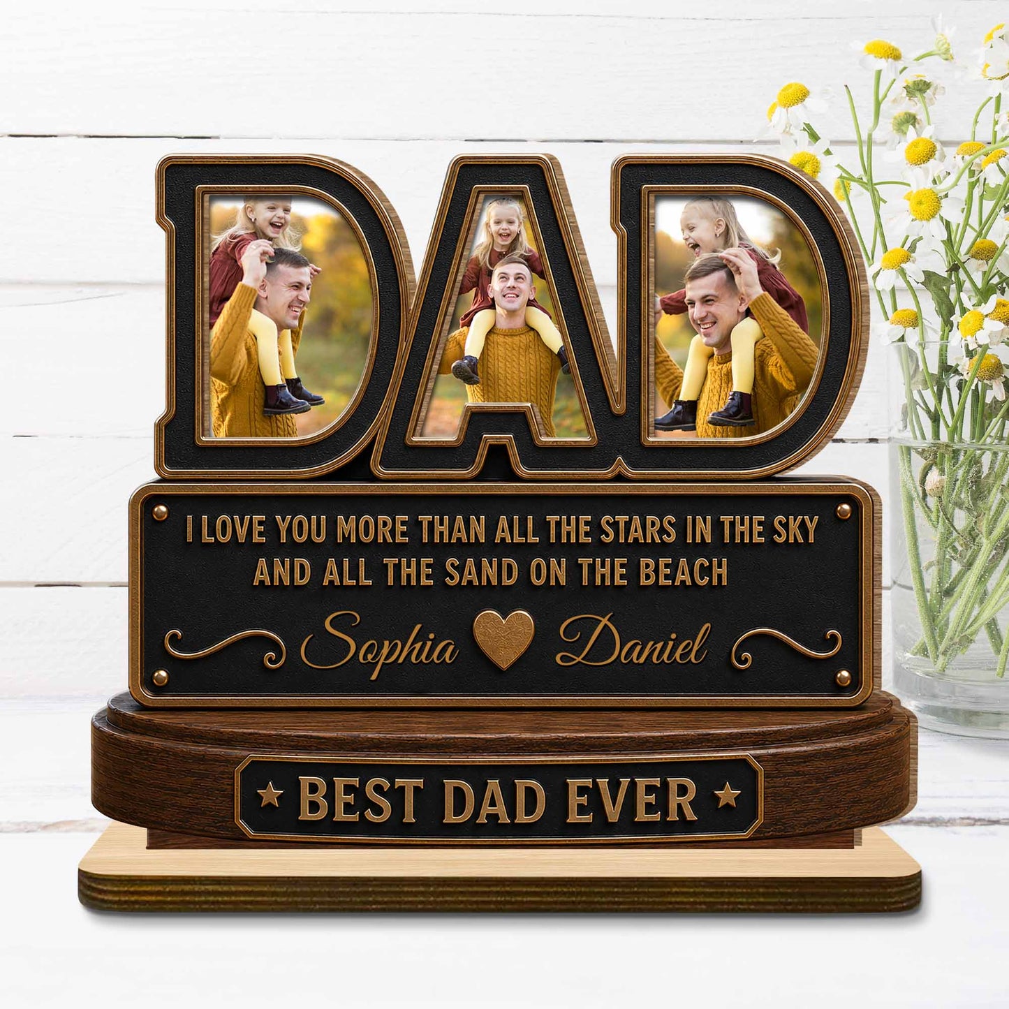 Personalized Dad Photo Plaque personalization view for Dad
