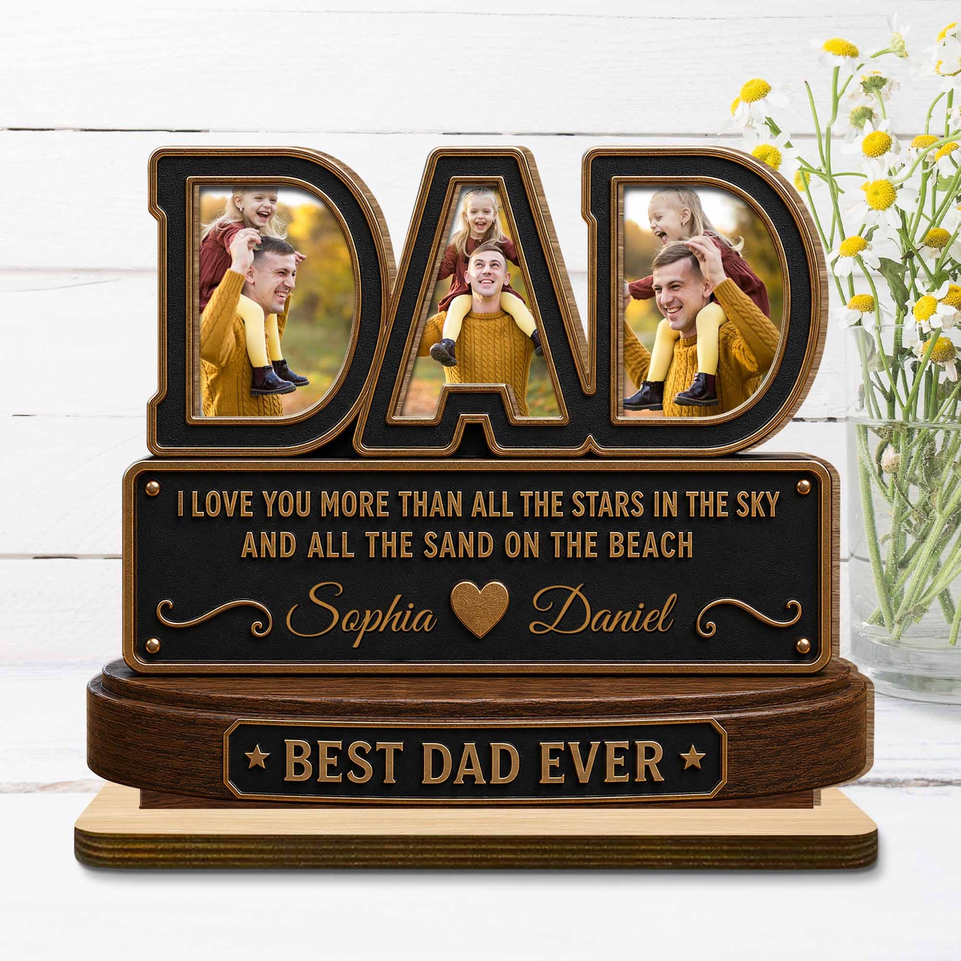 Personalized Dad Photo Plaque personalization view for Dad