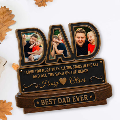 Wood Sign material and size view - Personalized Dad Photo Plaque