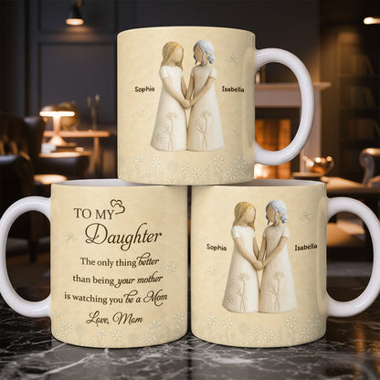 To My Daughter, Flowers and Hearts Design