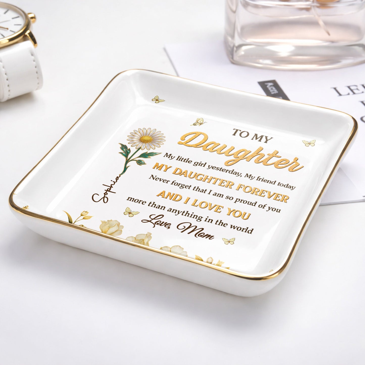 To My Daughter My Little Girl Yesterday Flower And Butterfly Design