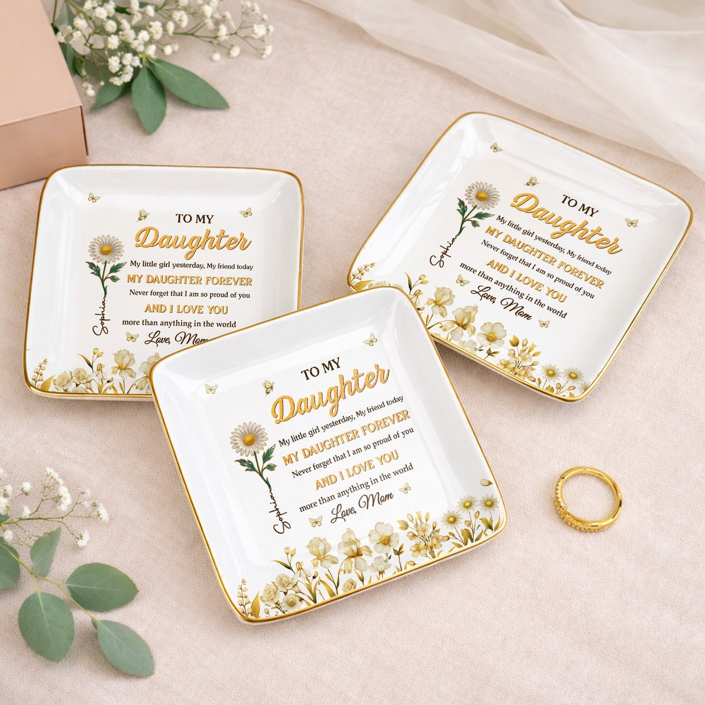 To My Daughter My Little Girl Yesterday Flower And Butterfly Design