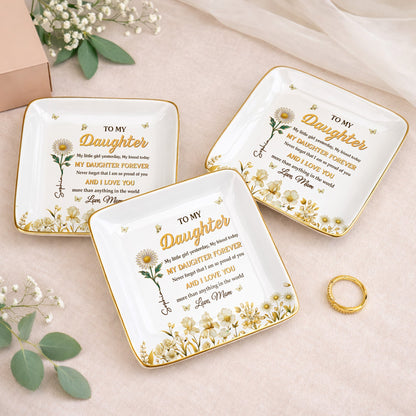 To My Daughter My Little Girl Yesterday Flower And Butterfly Design