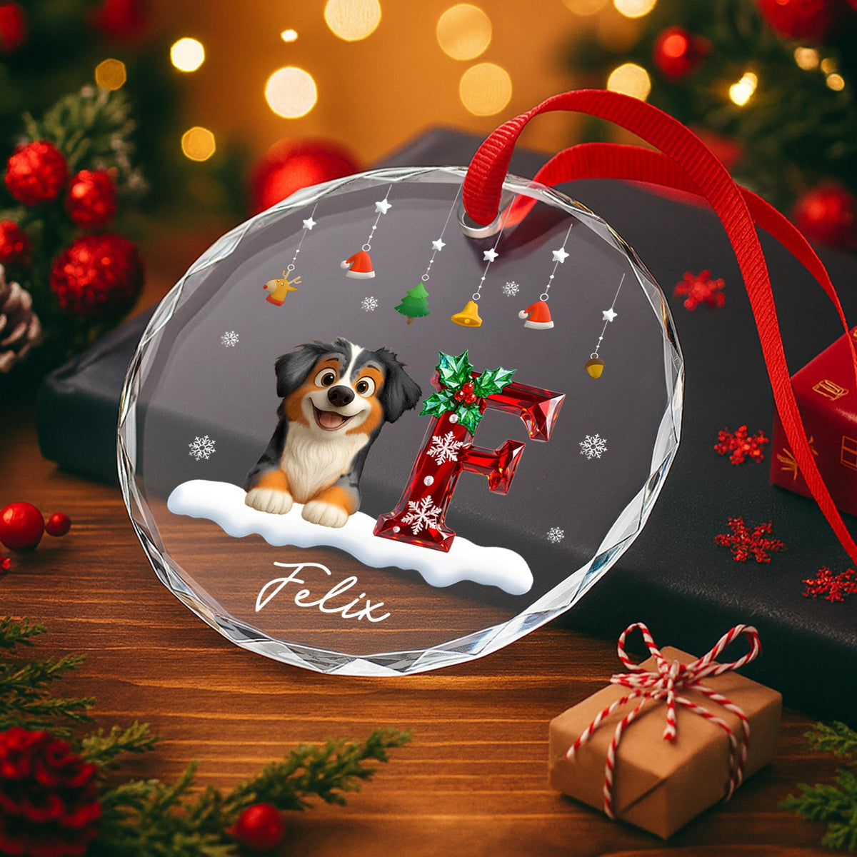 To Felix, Happy Holidays With Dog And Holiday Letter