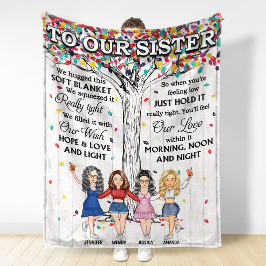 Personalized 'Hug This Soft Blanket' Sister Gift - Custom Fleece & Sherpa