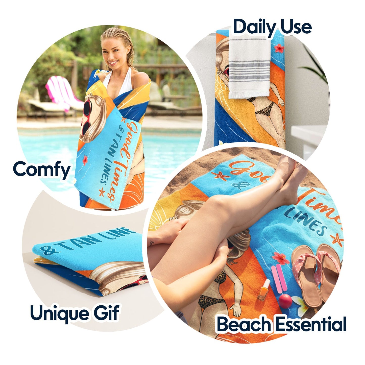 Custom Beach Towel for Her: 'Life Is Better At The Beach' Summer Vacation Gift
