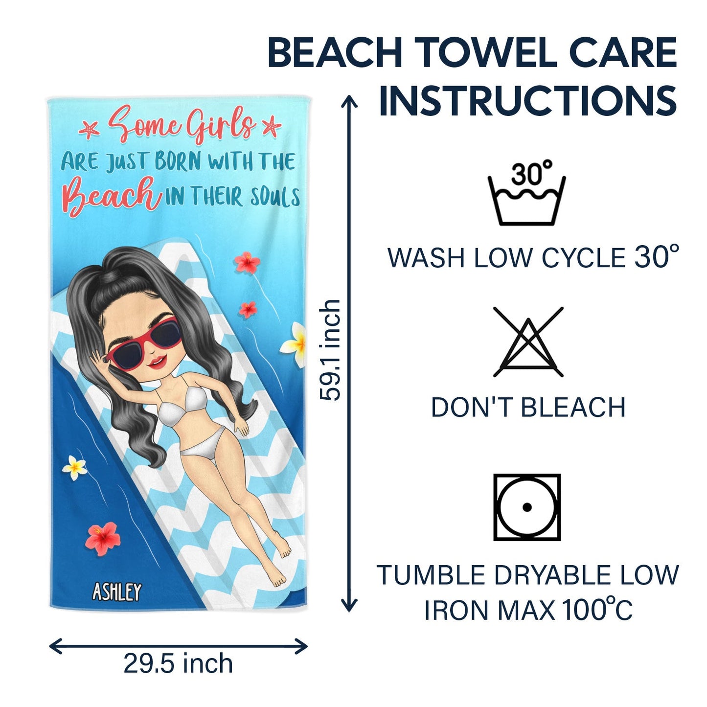 Custom Beach Towel for Her: 'Life Is Better At The Beach' Summer Vacation Gift