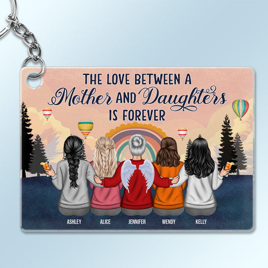 Personalized Mother Daughters Keychain - "Love is Forever" Custom Keepsake Gift