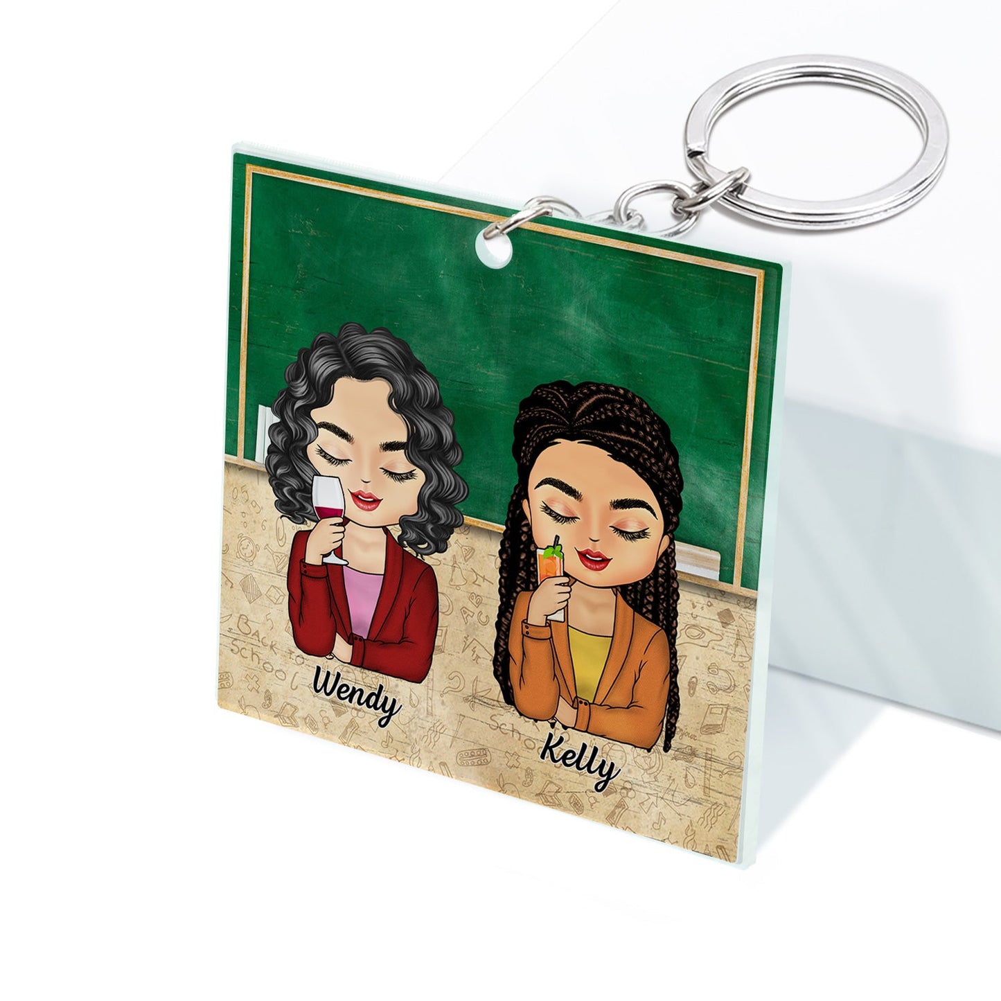 Teacher Work Made Us Colleagues But Our Potty Mouths - Gift For Work Besties, Colleagues - Personalized Custom Acrylic Keychain