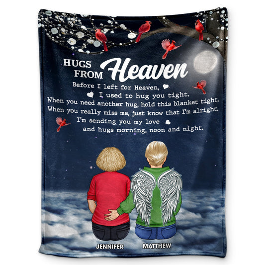 Hugs From Heaven - Personalized Memorial Blanket