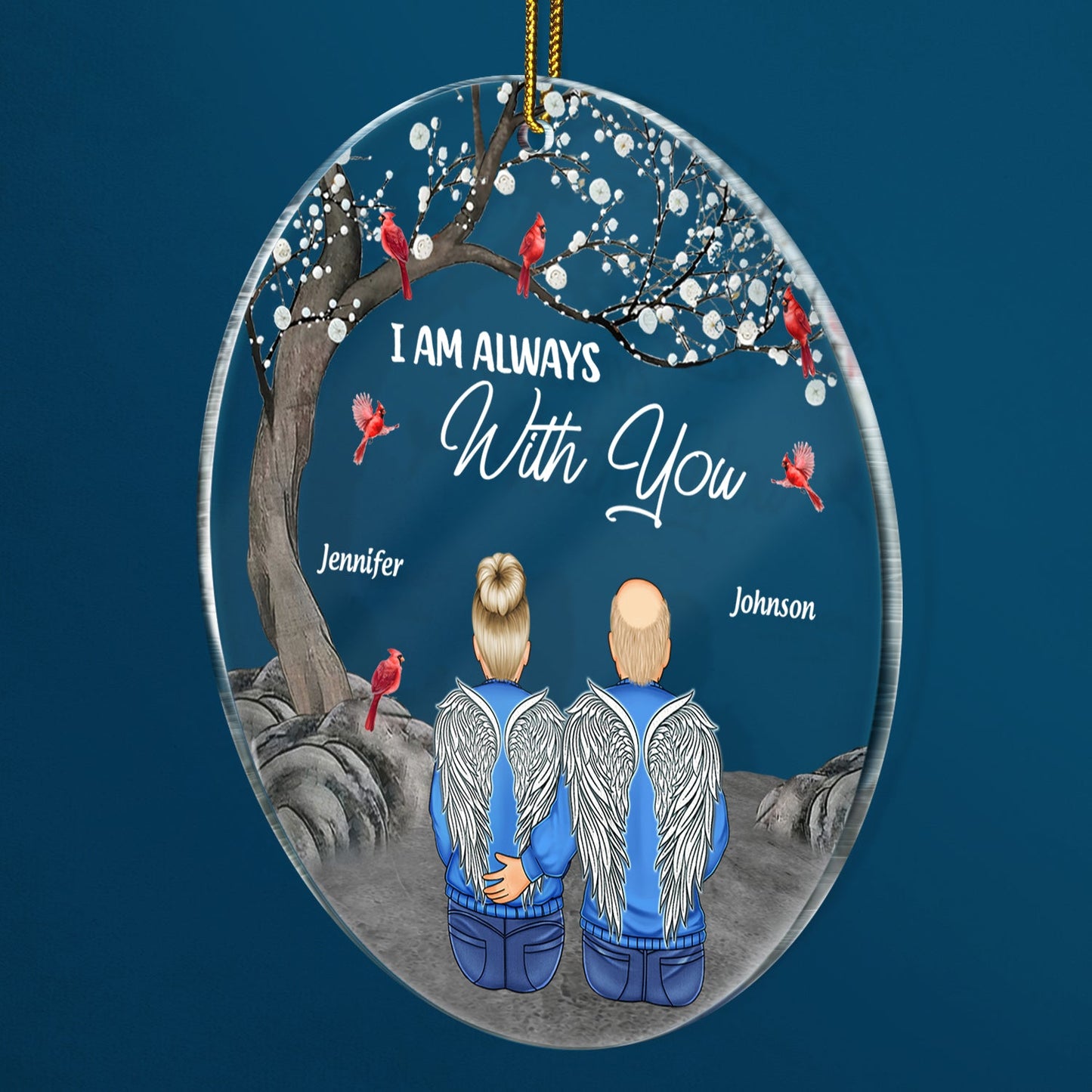 I'm Always With You - Sympathy Christmas Gift For Family - Personalized Circle Acrylic Ornament