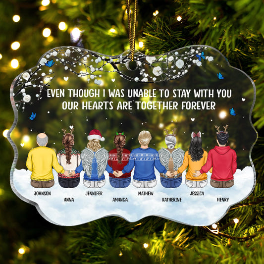 Personalized Memorial For Loved One Family Ornament - 'Hearts Together Forever' Christmas Keepsake