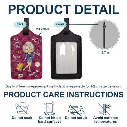 Personalized "Travel Is My Therapy" Luggage Tag for Wanderlust Seekers