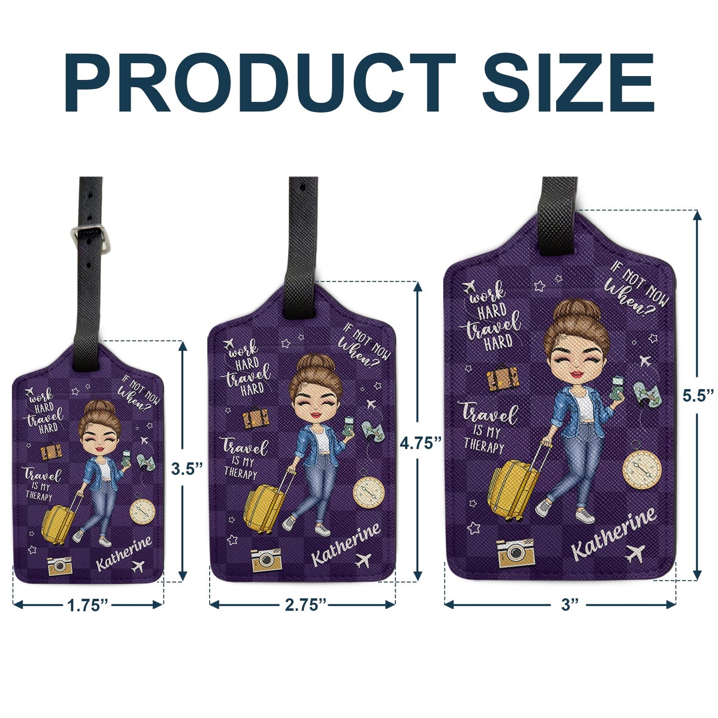 Personalized "Travel Is My Therapy" Luggage Tag for Wanderlust Seekers