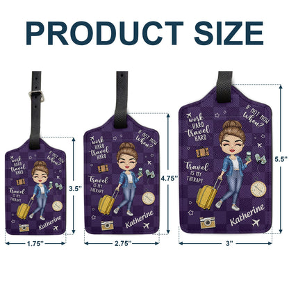 Personalized "Travel Is My Therapy" Luggage Tag for Wanderlust Seekers