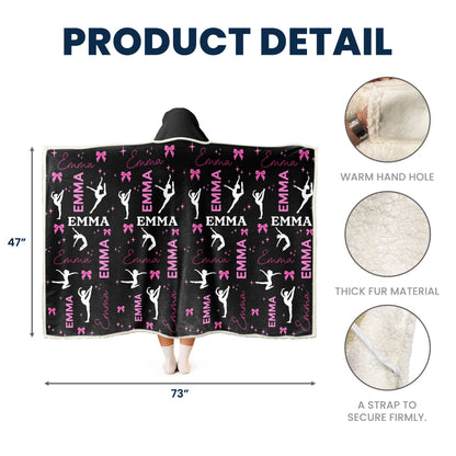 Personalized Wearable Hoodie Blanket for Dancing Girls - Custom Name Gift
