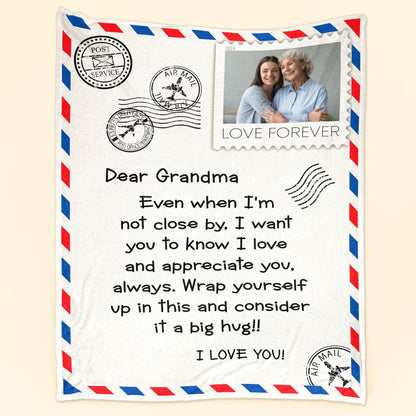 Personalized 'A Big Hug' Photo Blanket for Mom - Heartfelt Long Distance Gifts Gift