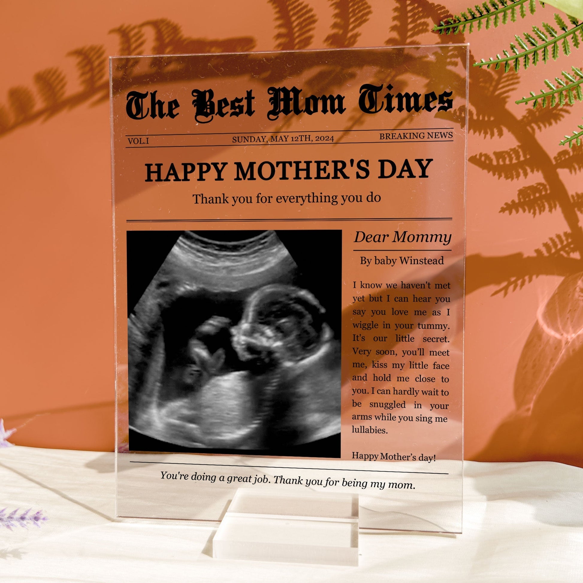Personalized Plaque: The Best Mom Times – Happy Mother’s Day