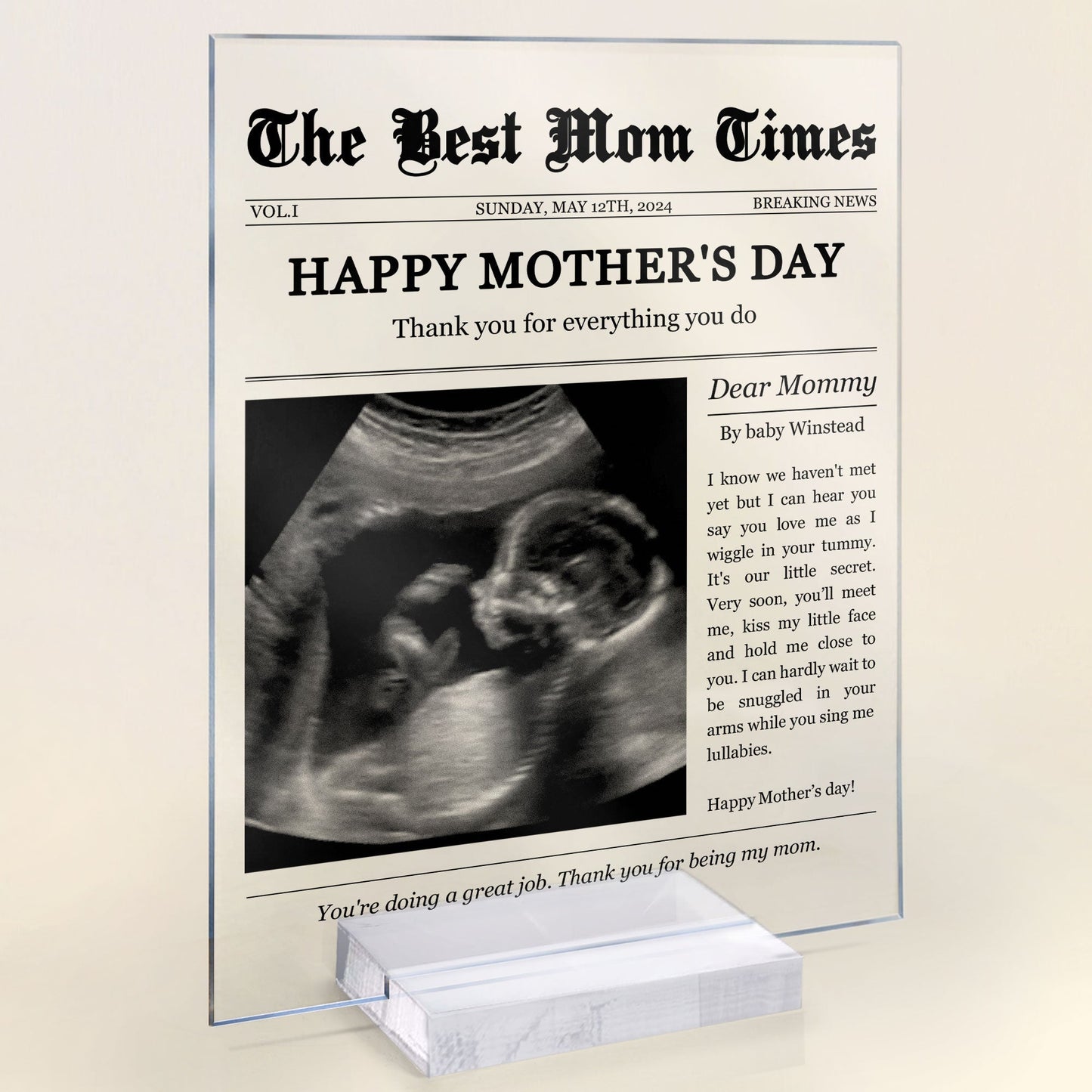 Personalized Plaque: The Best Mom Times – Happy Mother’s Day