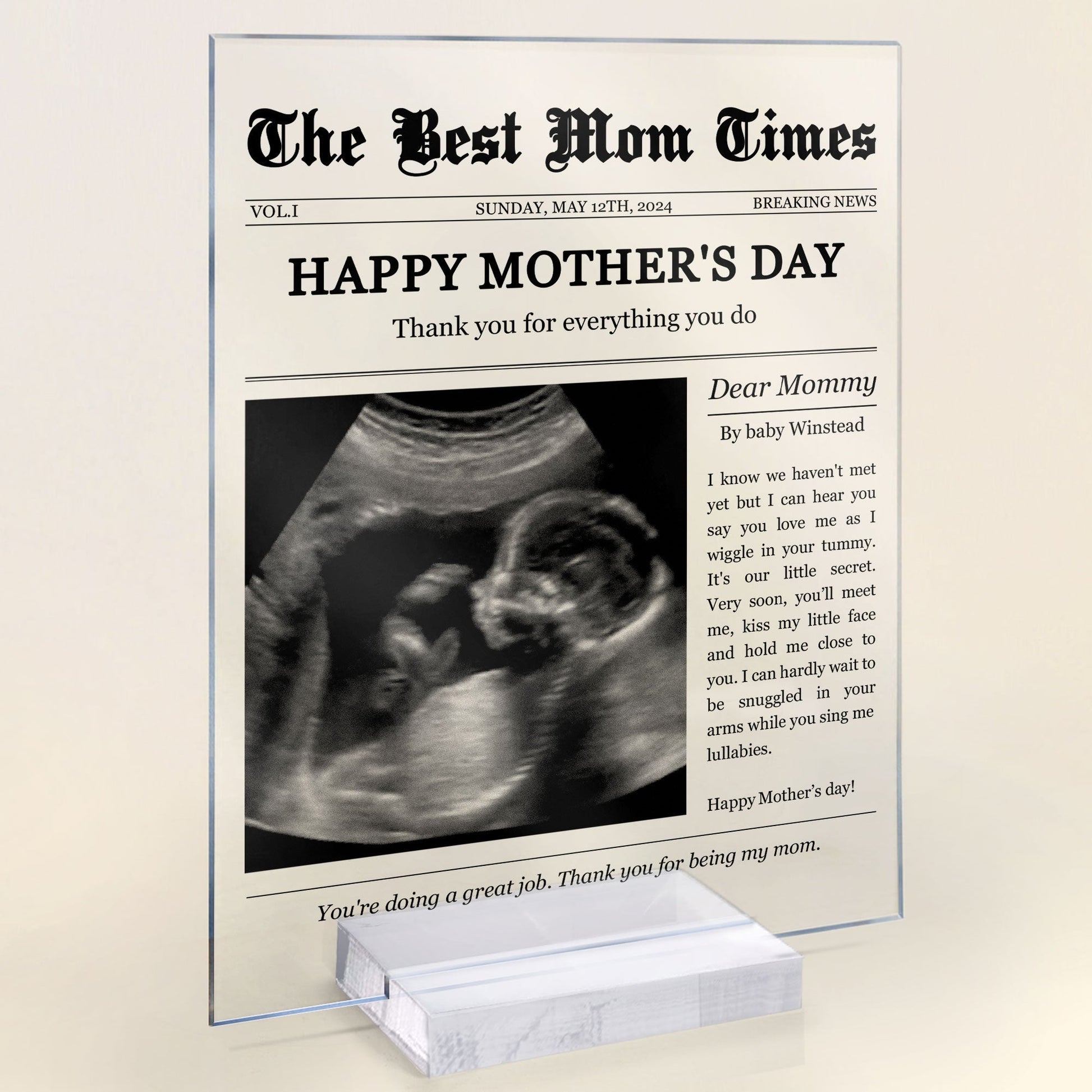 Personalized Plaque: The Best Mom Times – Happy Mother’s Day