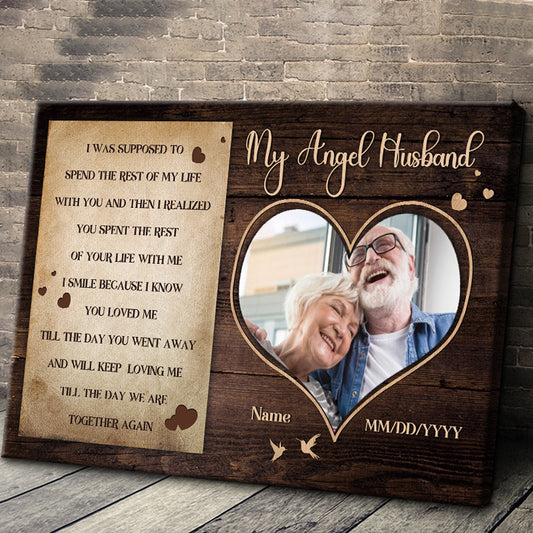 Custom Photo Personalized Memorial Gifts For Loss Of Husband Memorial Bereavement Loss Of Loved - Personalized Custom Canvas