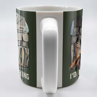 "I'd Rather Be Fishing" Personalized Ceramic Coffee Mug - Custom Gift for Fishing Enthusiasts