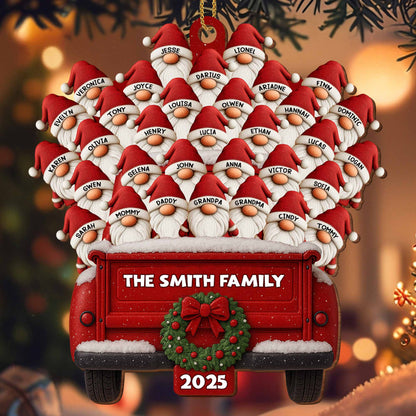 Customizable Family Truck Wood Ornament - A Unique Holiday Keepsake