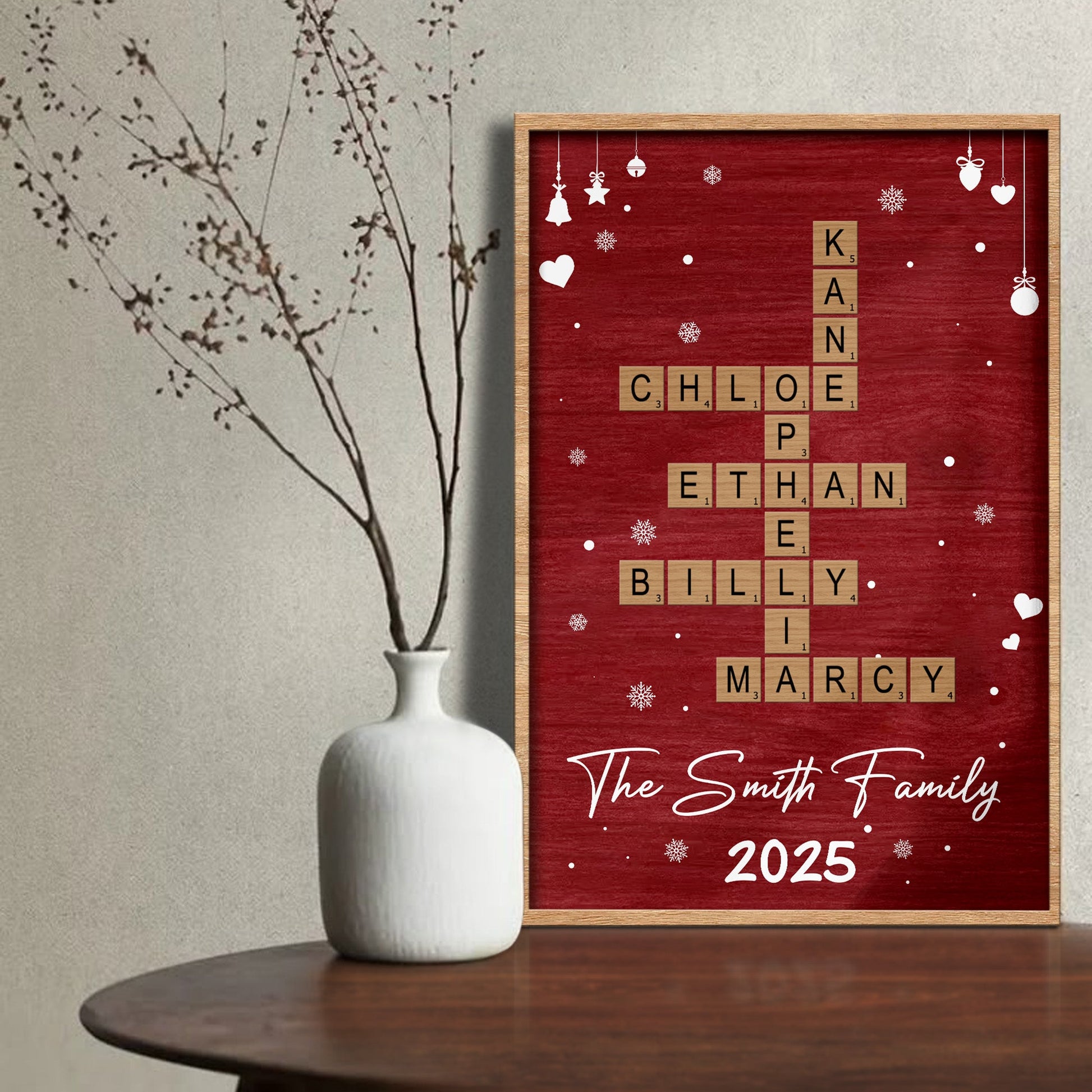 Celebrate Your Family With Scrabble Pieces And Hearts