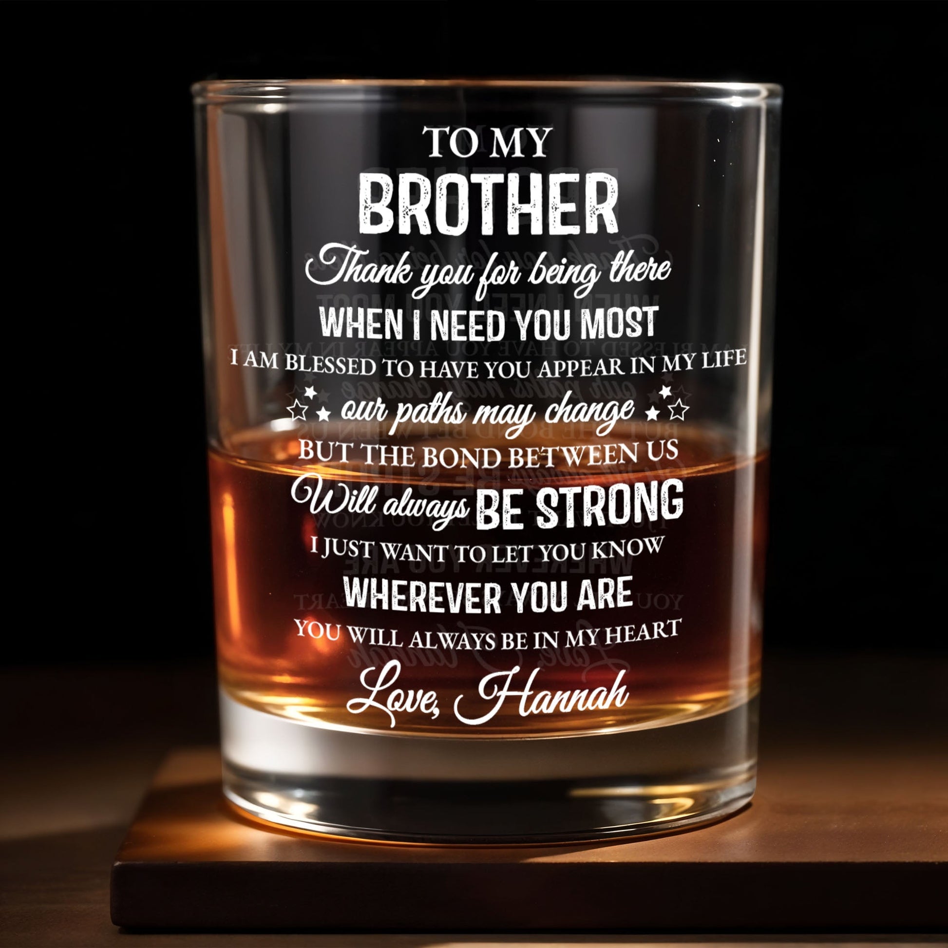 To My Brother, Thank You For Being There, Text Design
