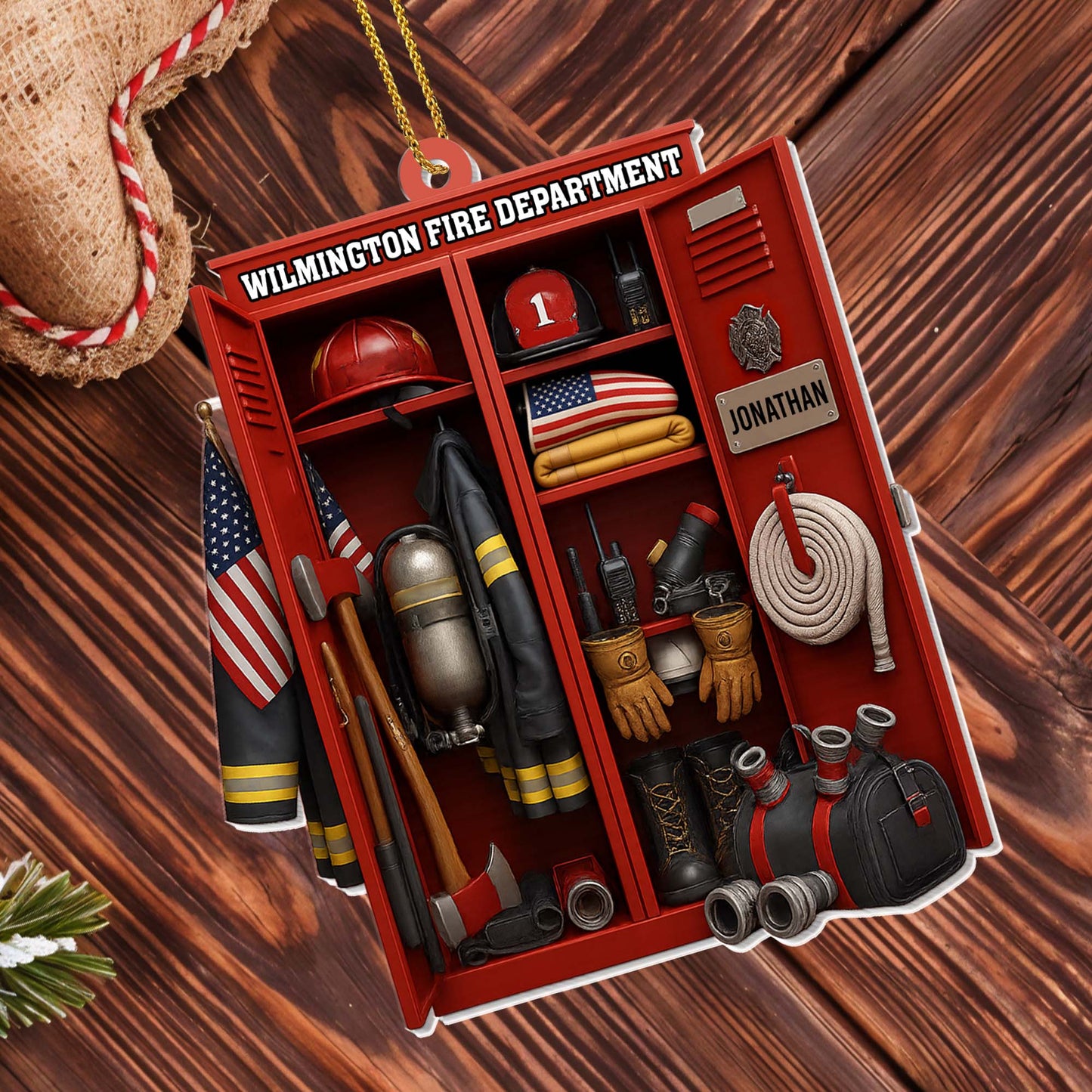 “Honor & Courage” Firefighter Acrylic Ornament - Personalized Christmas Gift