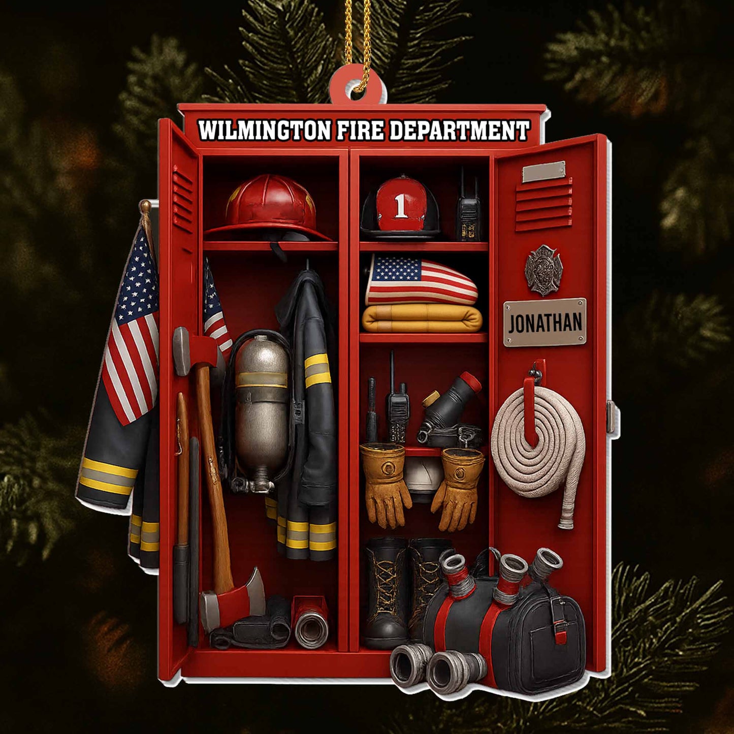 “Honor & Courage” Firefighter Acrylic Ornament - Personalized Christmas Gift
