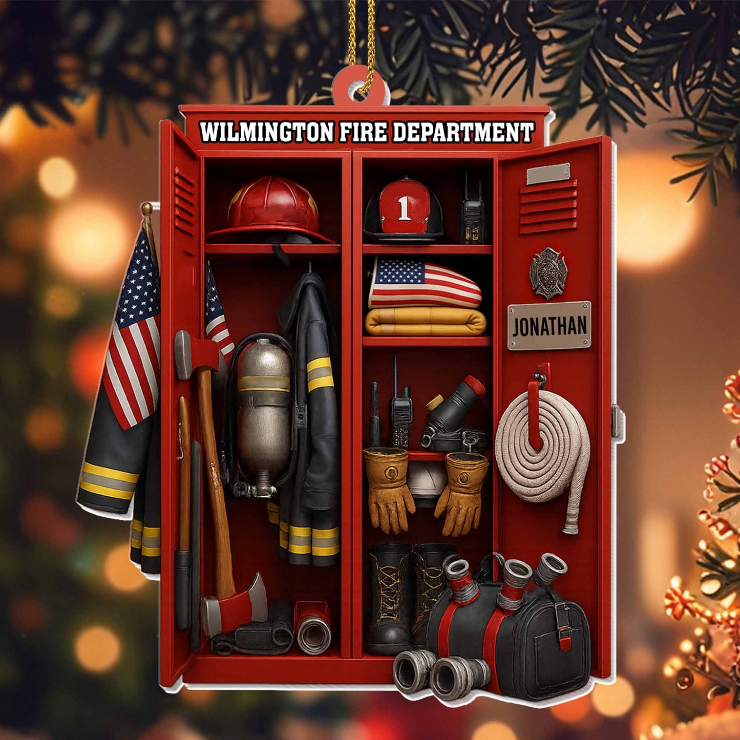 “Honor & Courage” Firefighter Acrylic Ornament - Personalized Christmas Gift