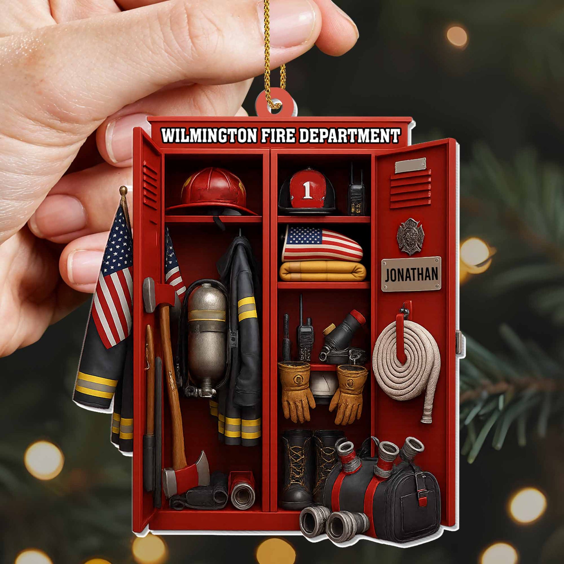 “Honor & Courage” Firefighter Acrylic Ornament - Personalized Christmas Gift