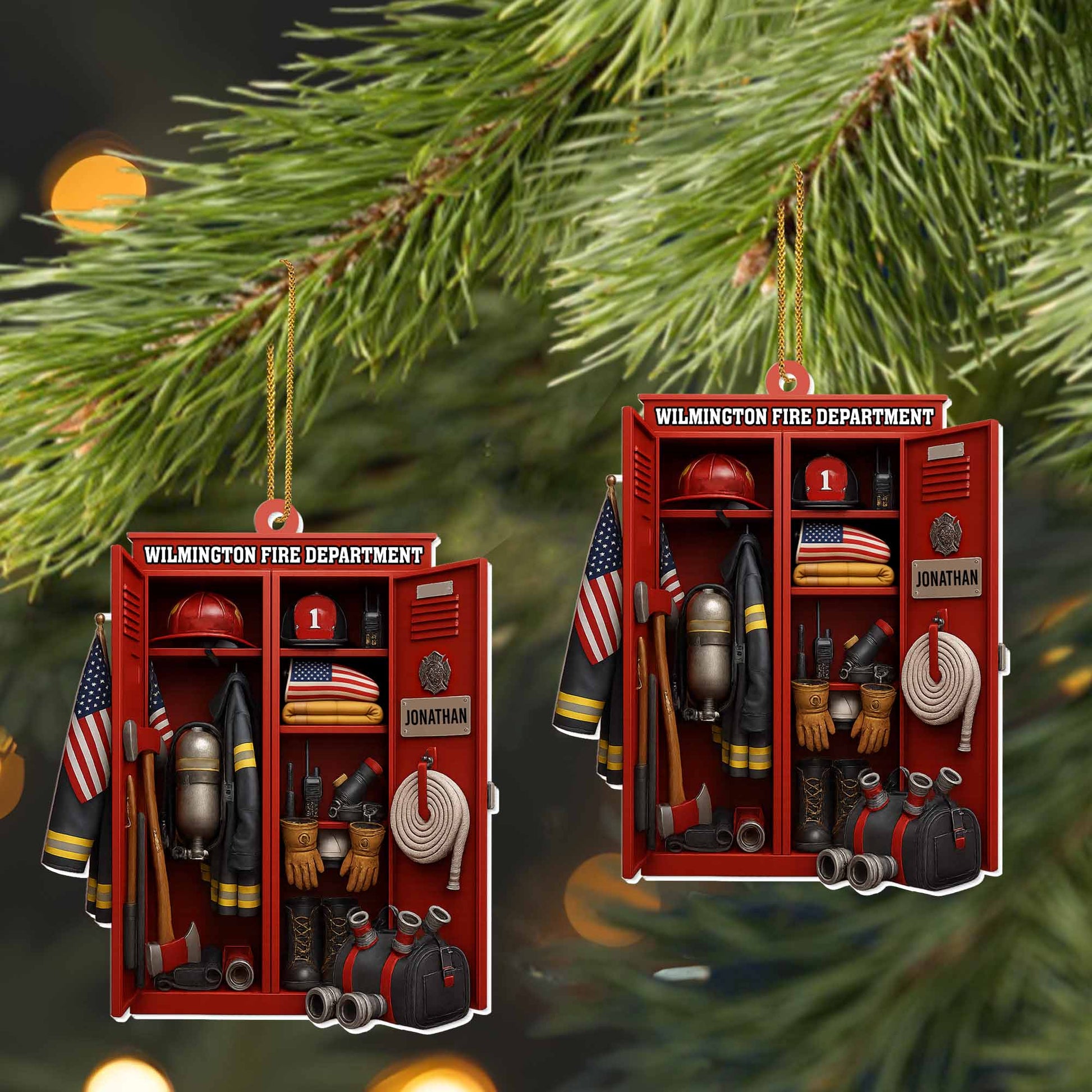 “Honor & Courage” Firefighter Acrylic Ornament - Personalized Christmas Gift