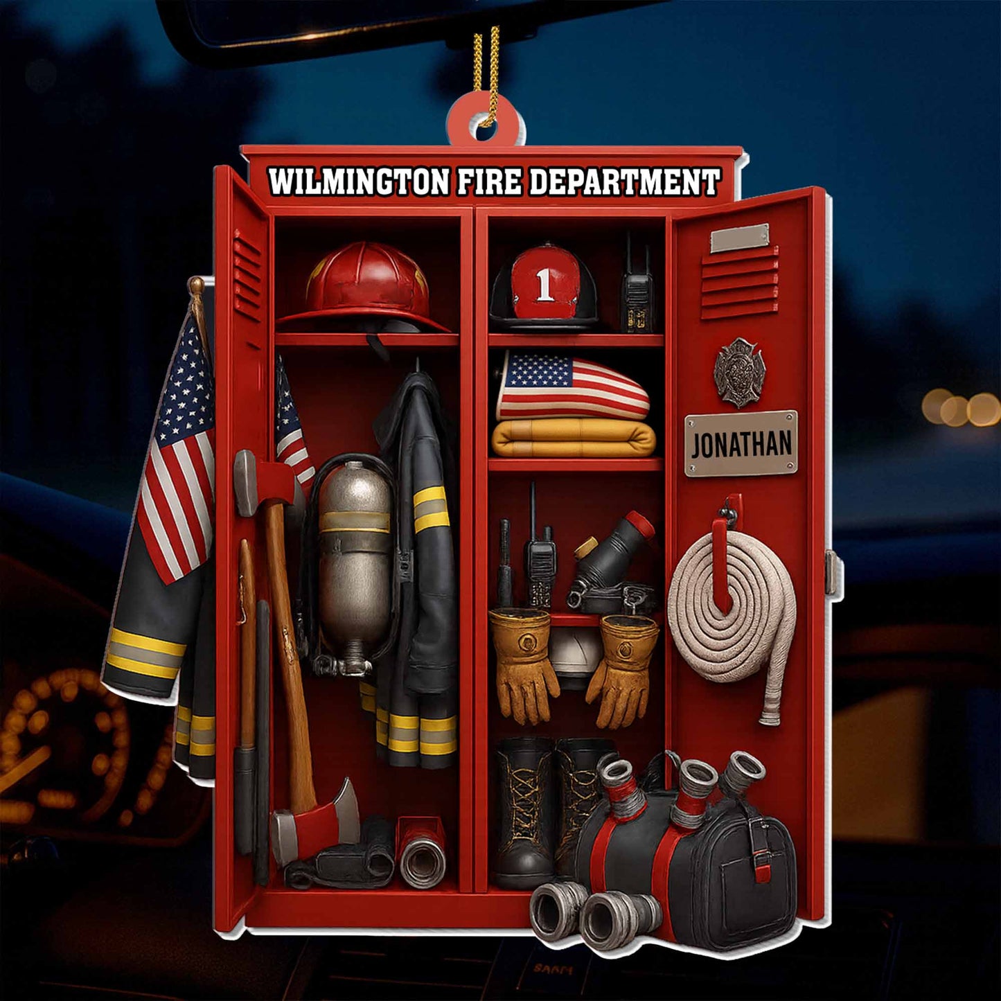 “Honor & Courage” Firefighter Acrylic Ornament - Personalized Christmas Gift