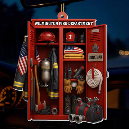 “Honor & Courage” Firefighter Acrylic Ornament - Personalized Christmas Gift