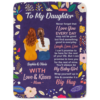 To My Daughter - Gift For Mother & Daughter - Personalized Fleece Blanket, Sherpa Blanket