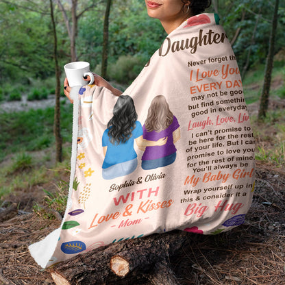 To My Daughter - Gift For Mother & Daughter - Personalized Fleece Blanket, Sherpa Blanket